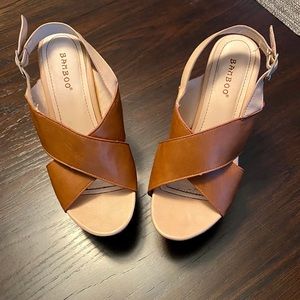 Brown wedge heels